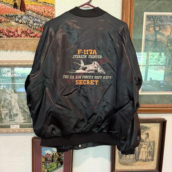 Vintage 70s RARE Stealth Fighter USAF Classified Jacket Size Large - Picture 1 of 7